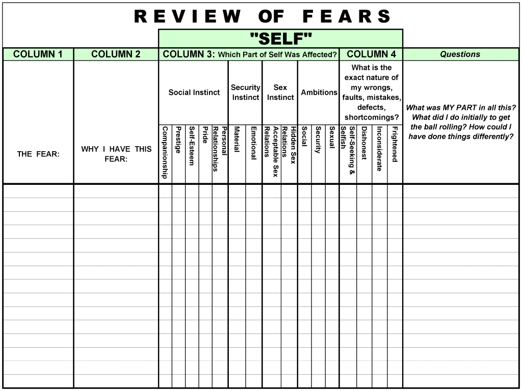 Aa Step 4 Worksheets Printable