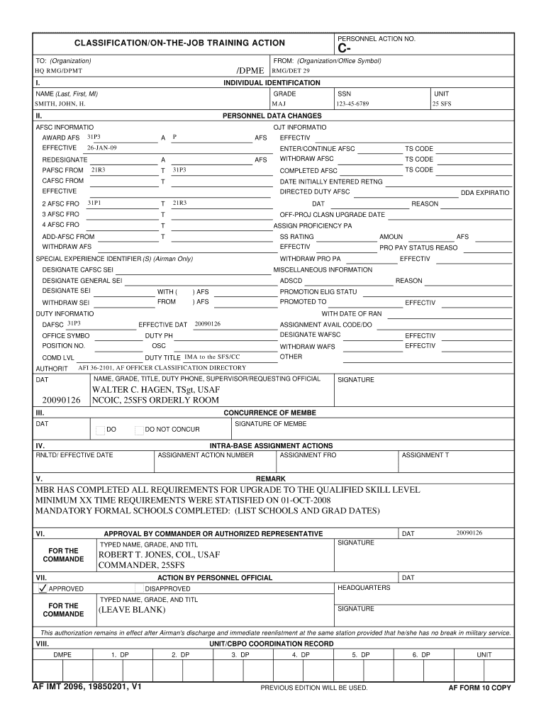 Af Form 2096 Fill Out amp Sign Online DocHub