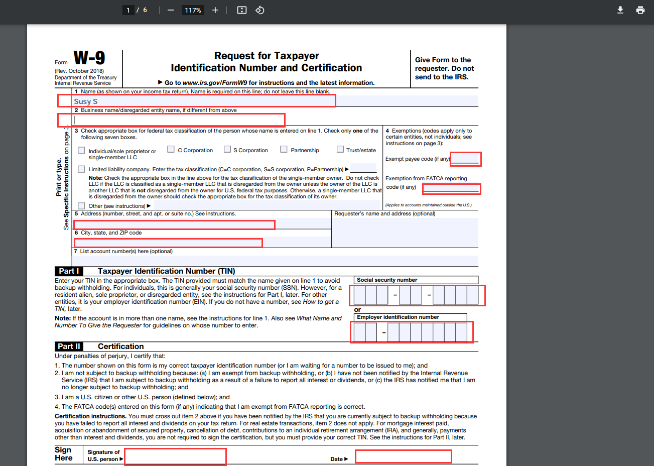 Irs W 9 Form Instructions