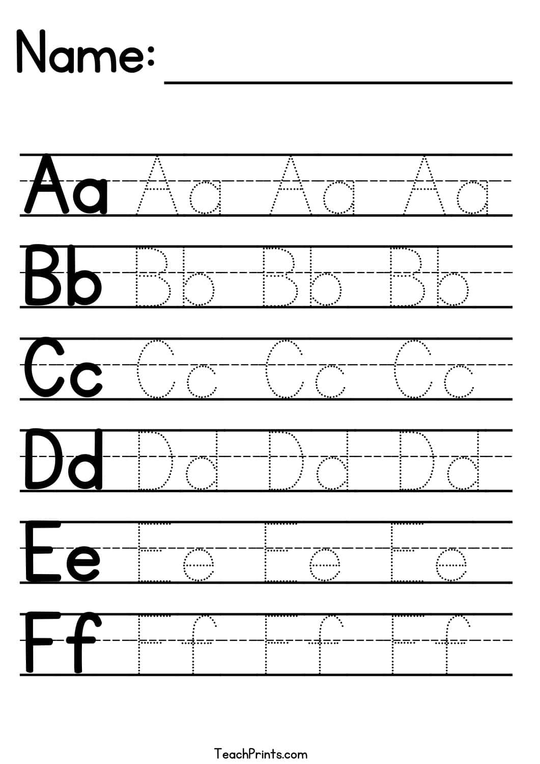 Printable Alphabet Tracing Worksheets