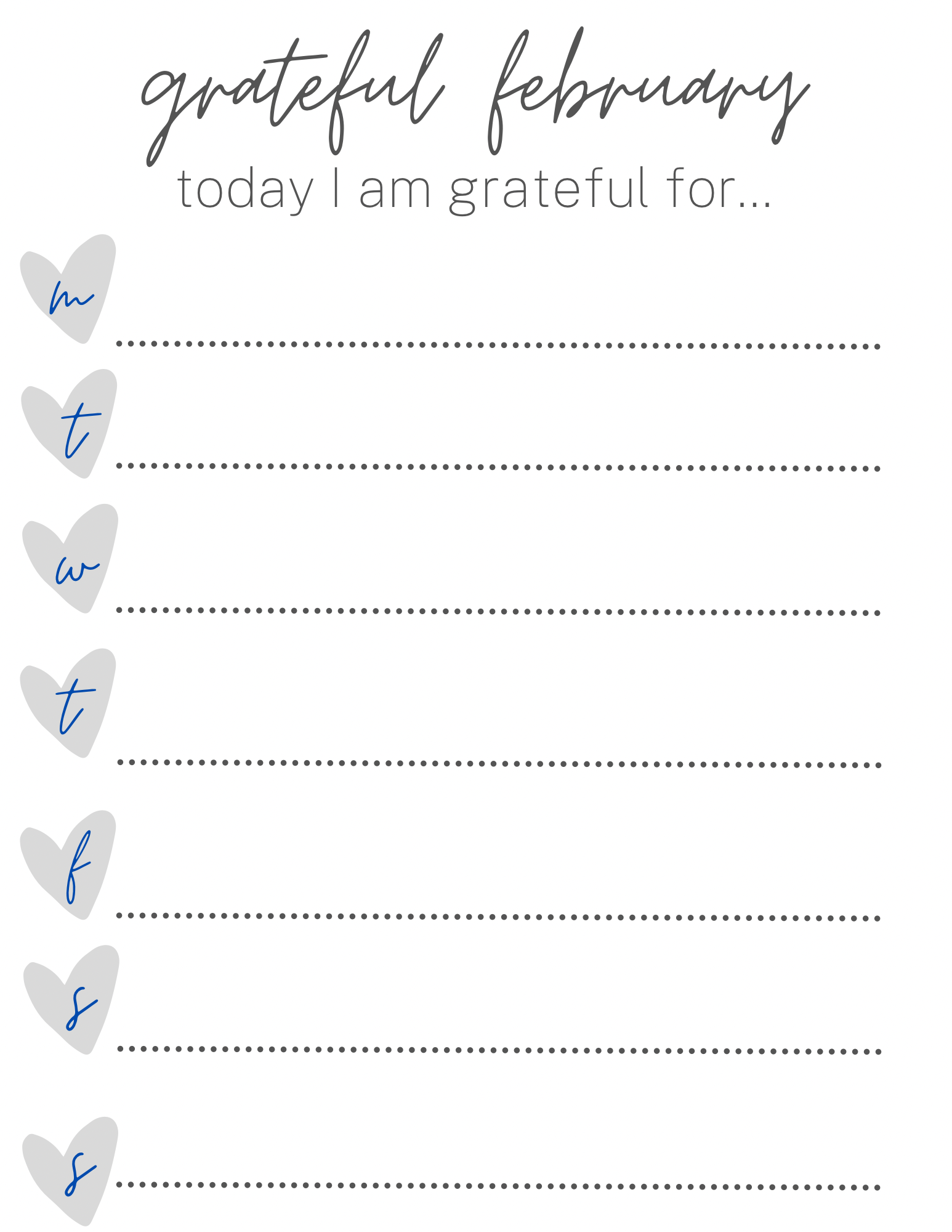 An Attitude Of Gratitude In The Month Of Love free Printables 