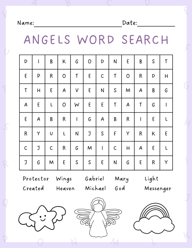 Printable Crossword Puzzles About Angels