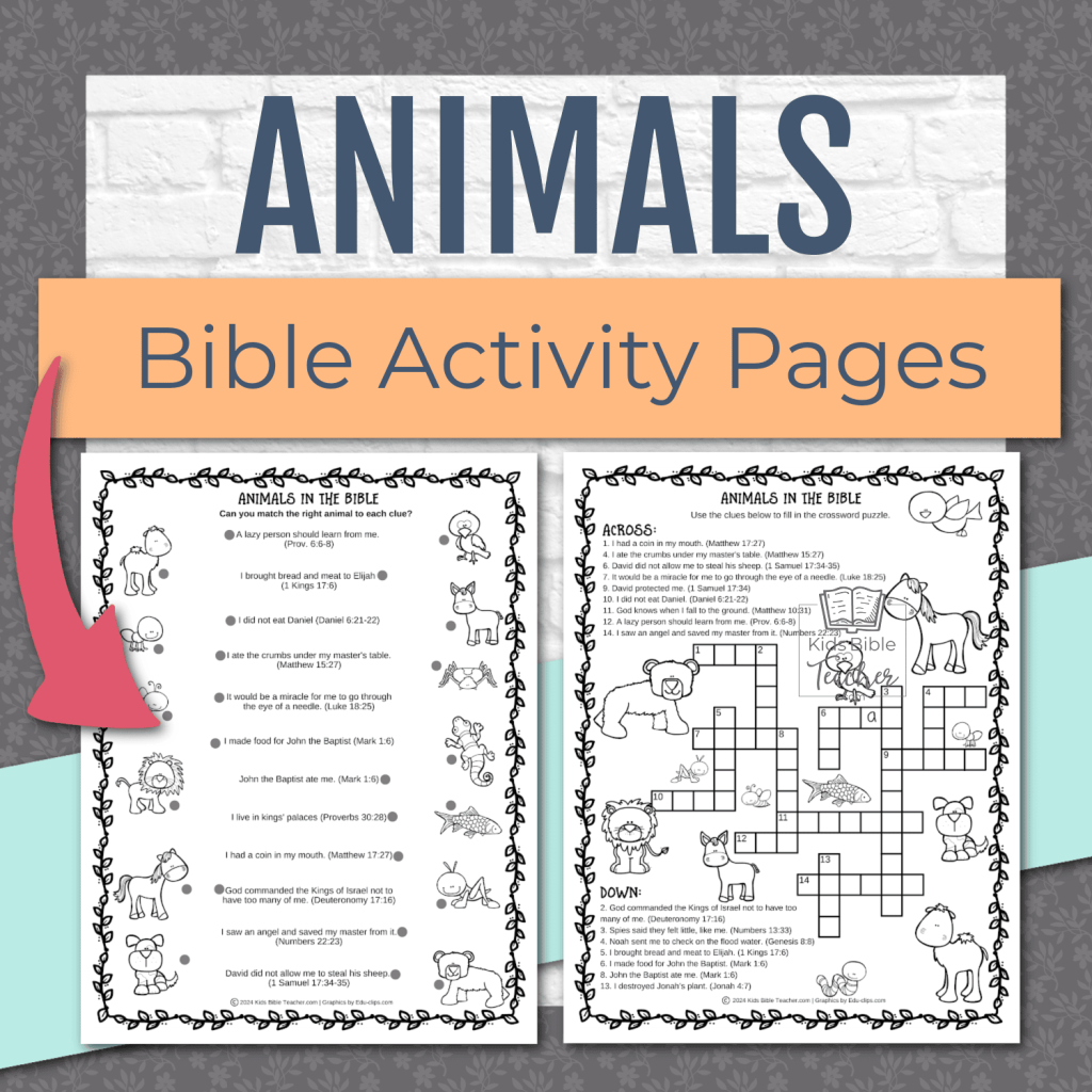 Kids Printable Bible Activity Sheets