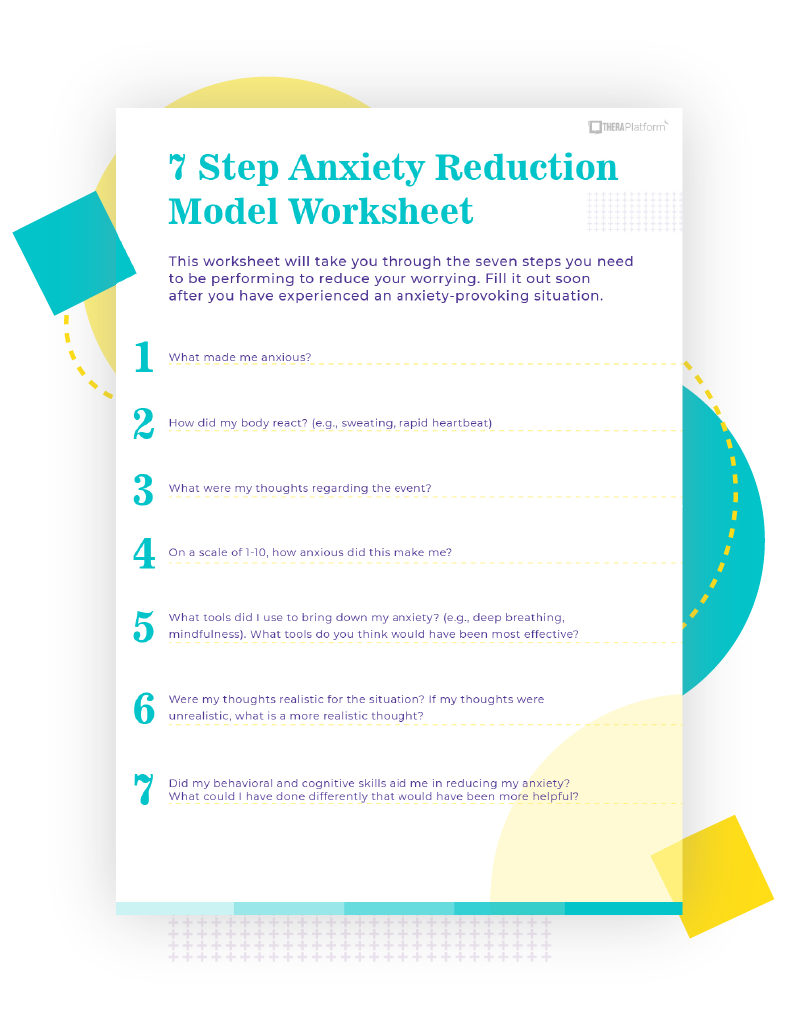 Anxiety Worksheets TheraPlatform Resources