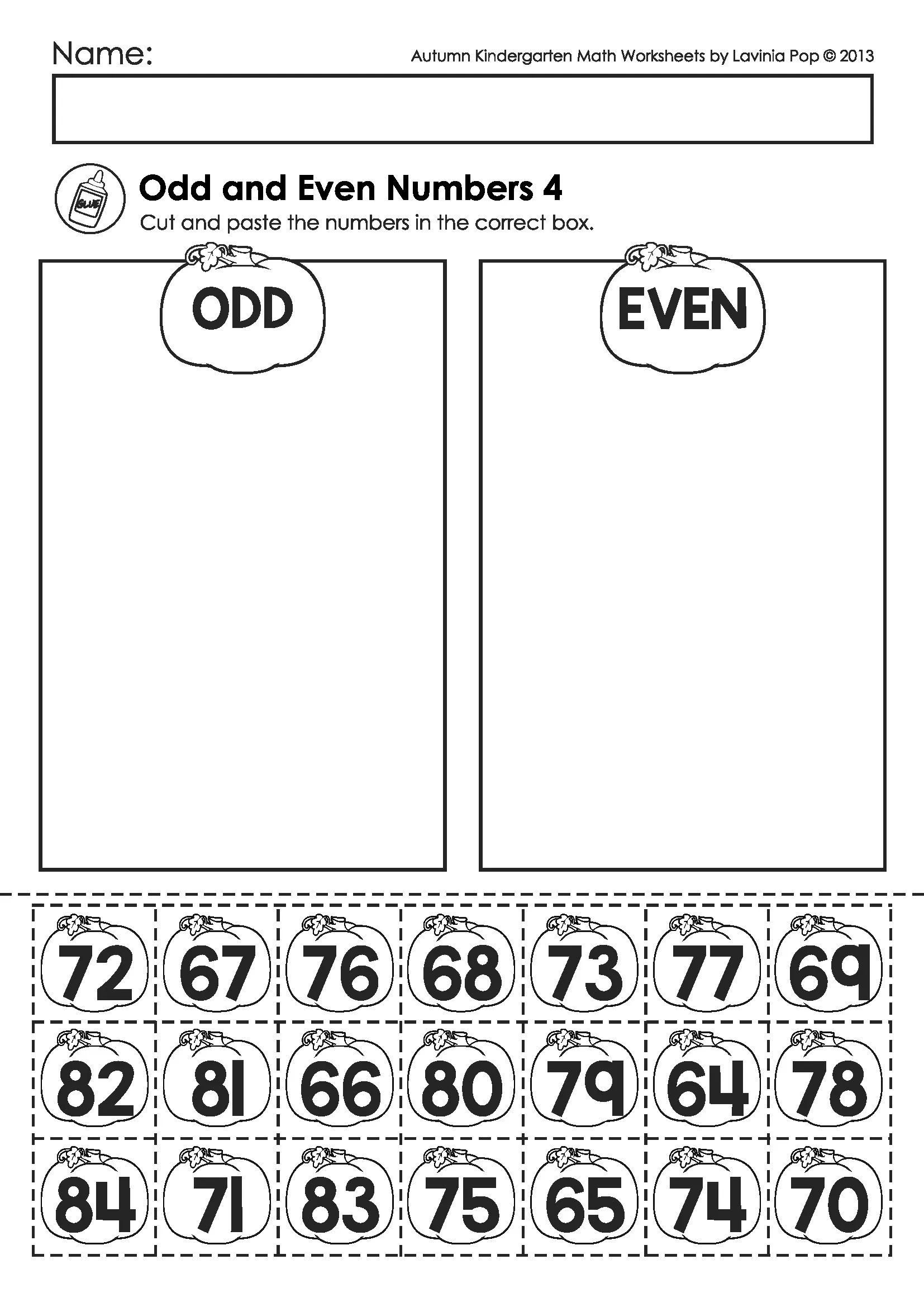 Kindergarten Math Worksheets Printable Fall