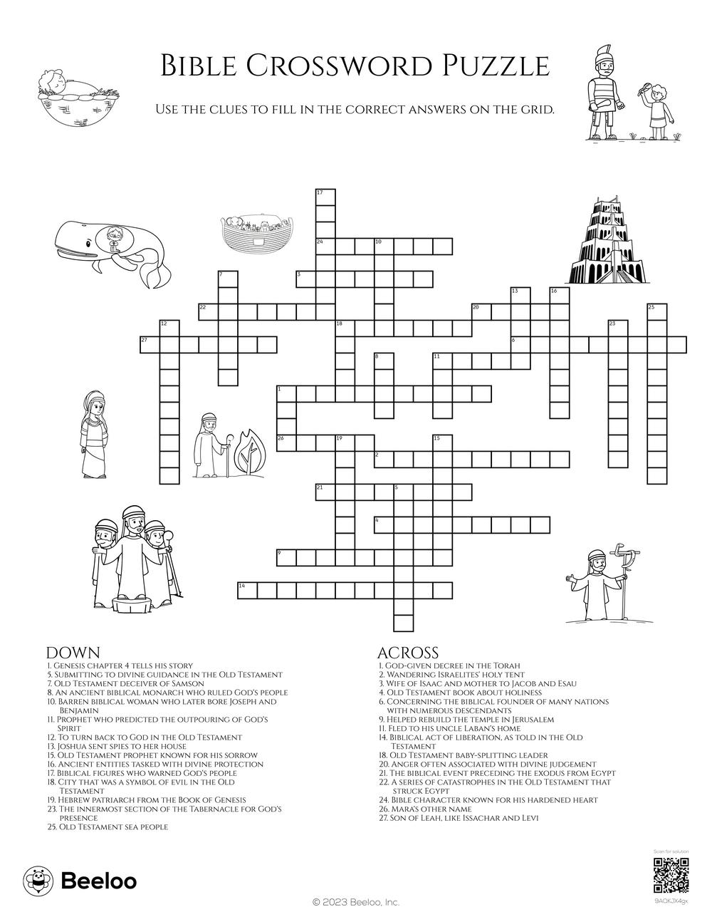 Printable Bible Crossword Puzzles