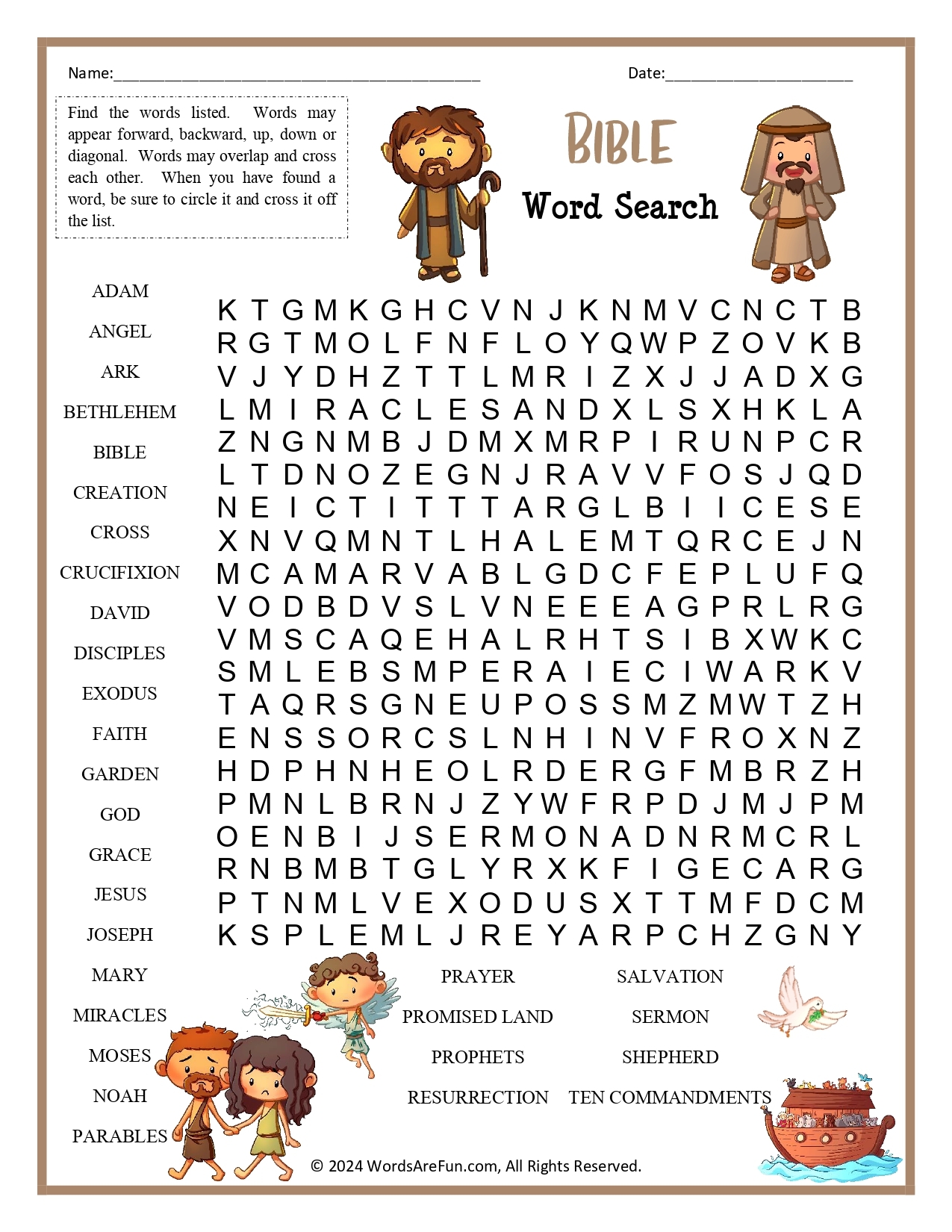 Bible Puzzles Printable Free