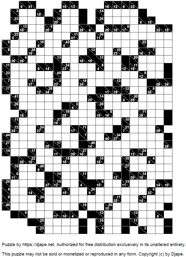 Big And Difficult Free Kakuro Puzzle Printable PDF 30x20