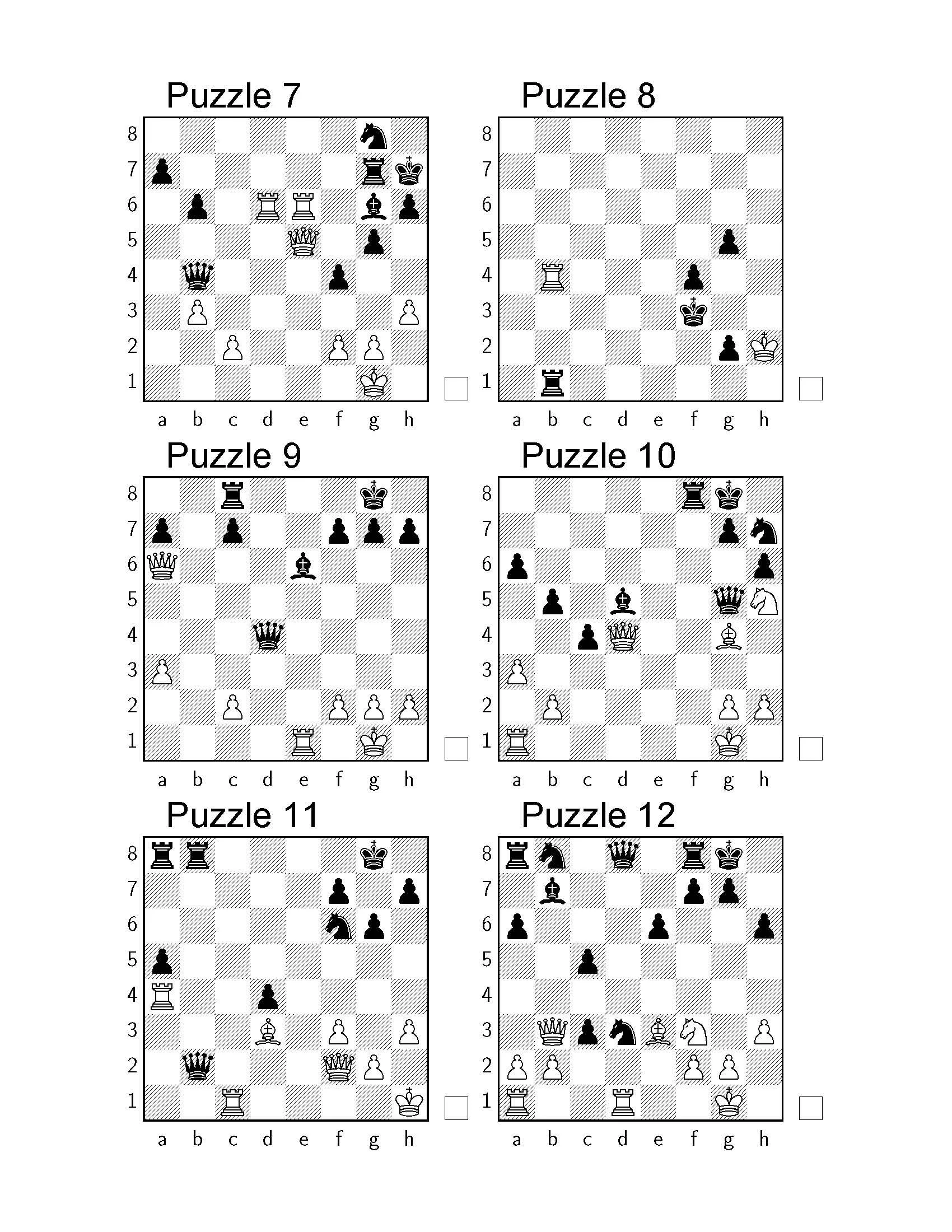 Chess Puzzles Printable
