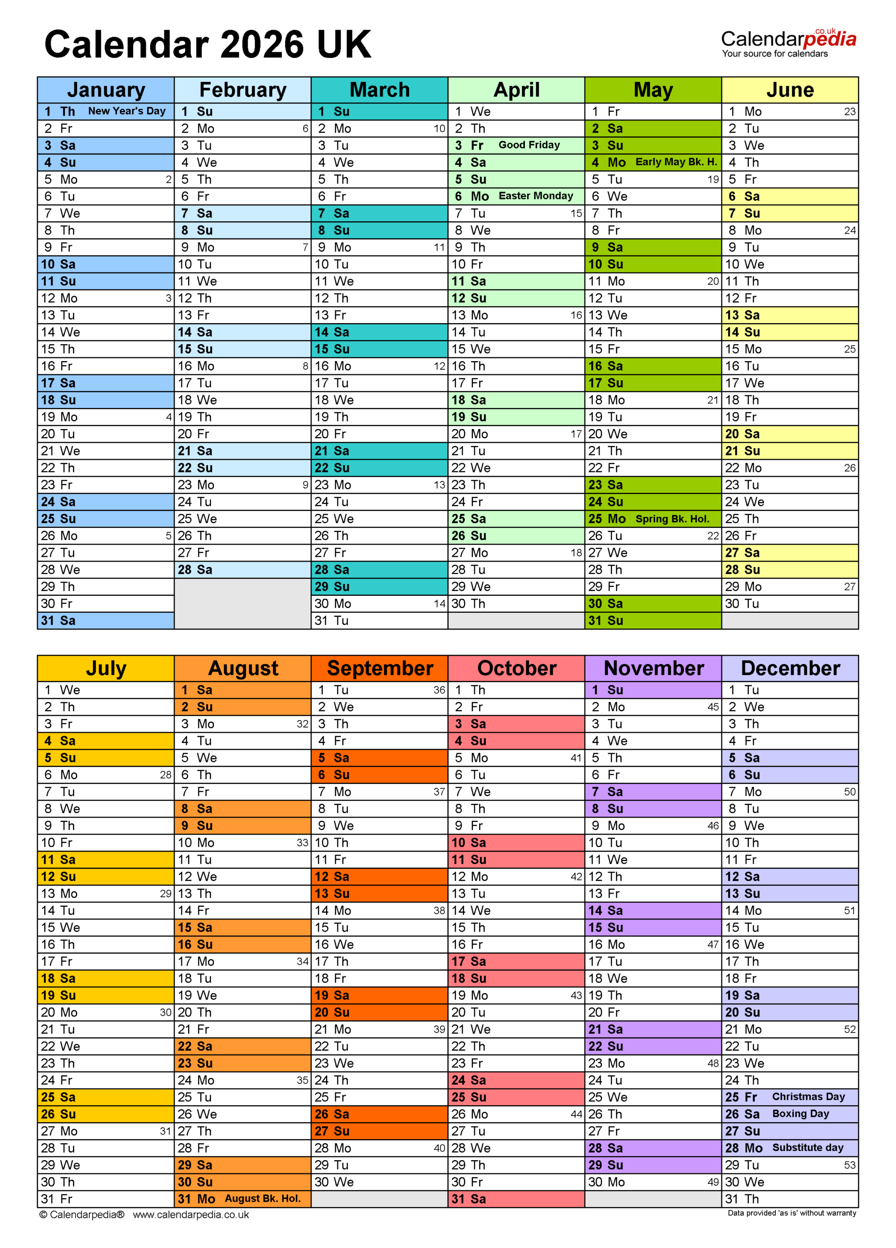 Blank Printable Month Calendar 2026-27