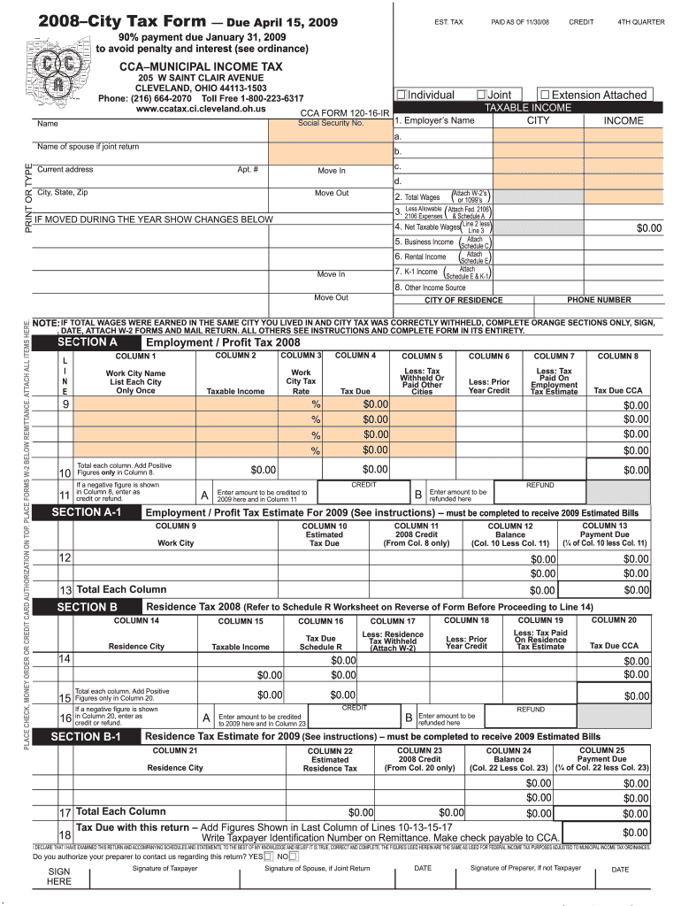 Cca Tax Forms Fill Out amp Sign Online DocHub