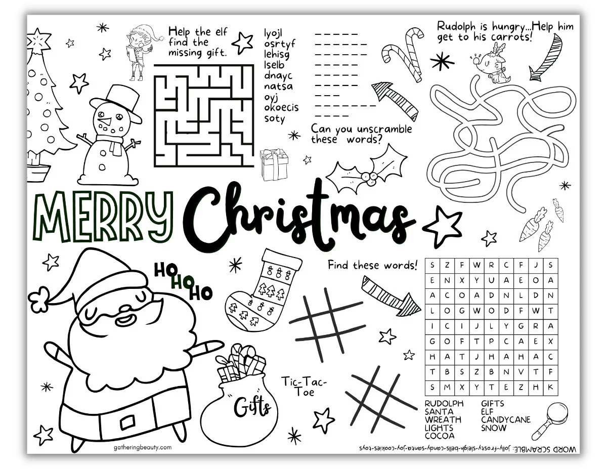 Christmas Coloring Activities For Kids Free Printable 