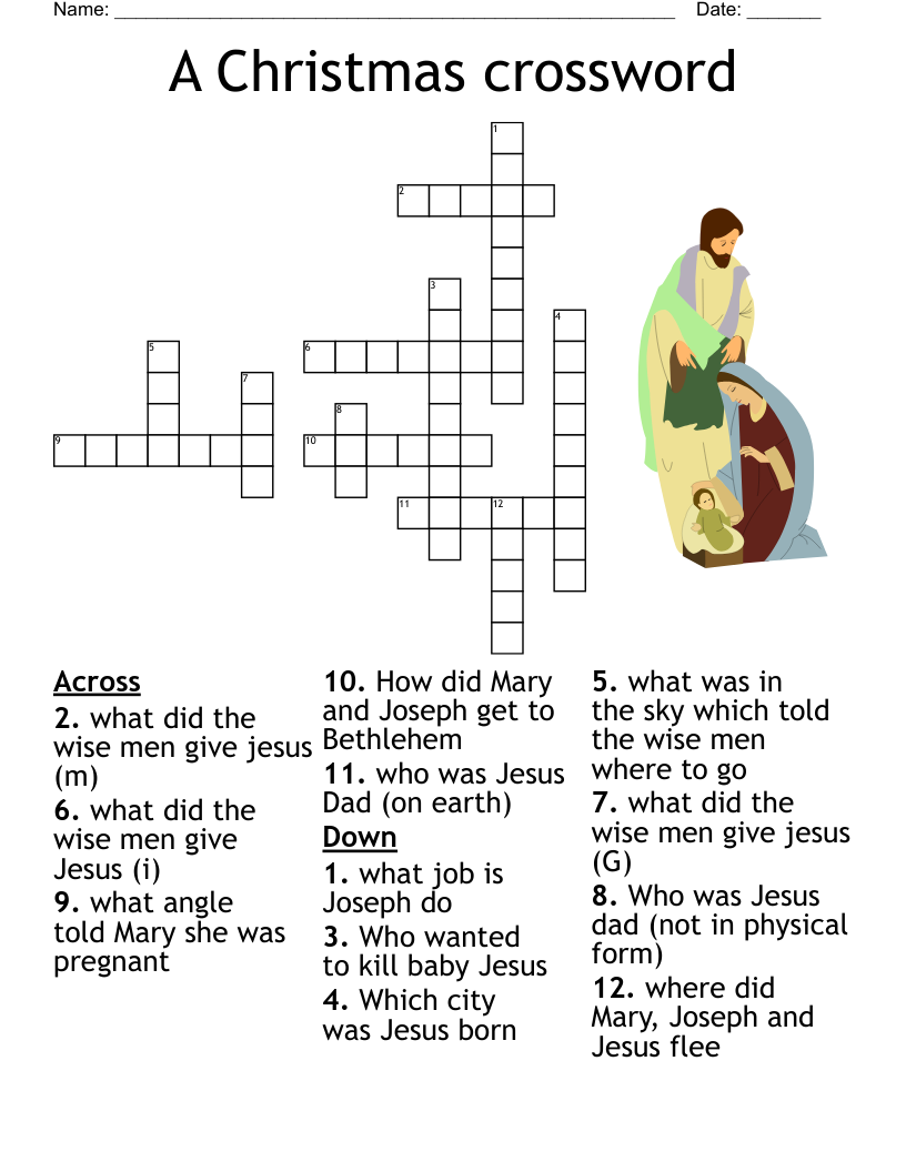 Christmas Crossword Puzzle WordMint
