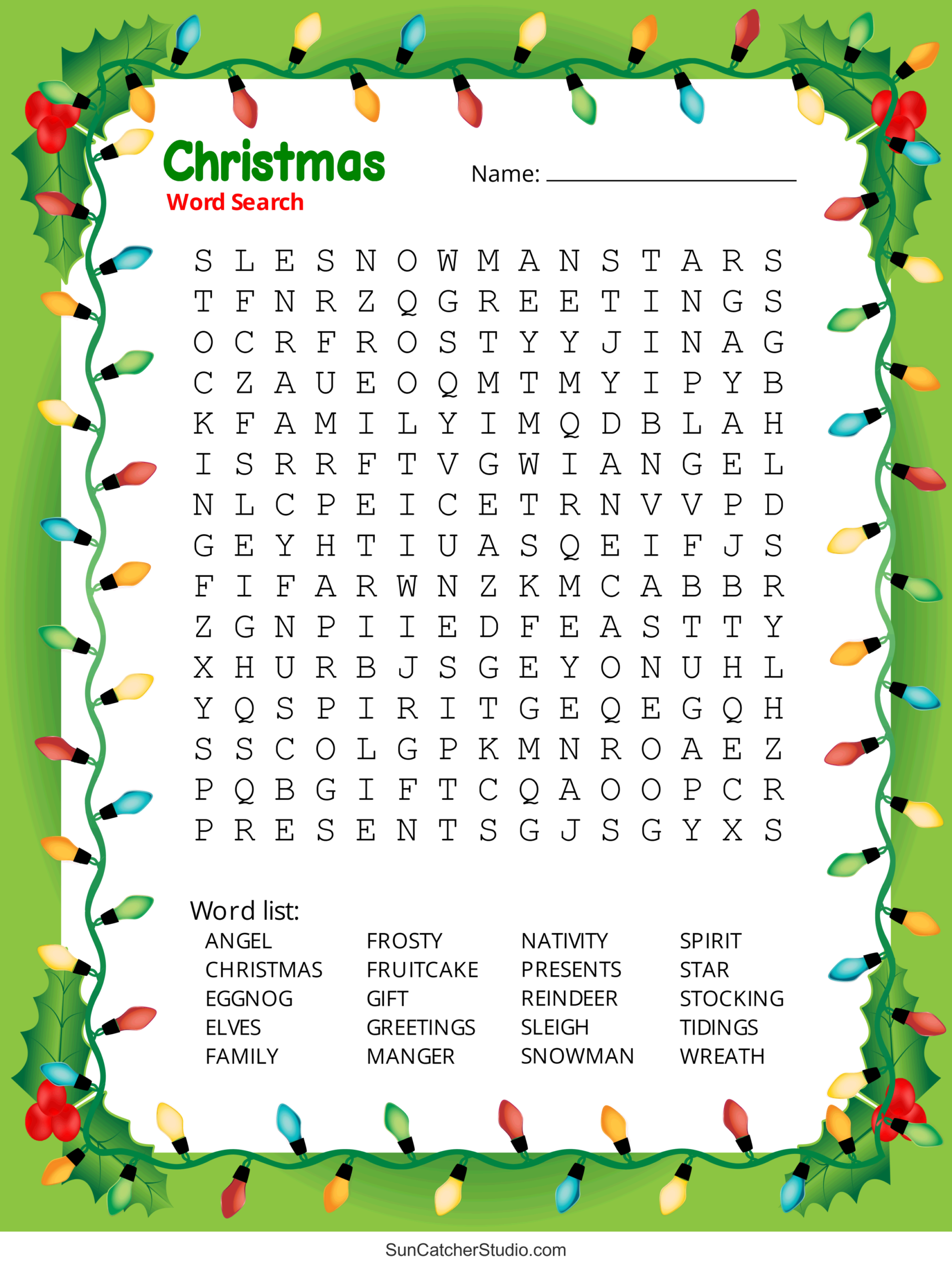 Christmas Word Search Free Printable PDF Puzzles Free 