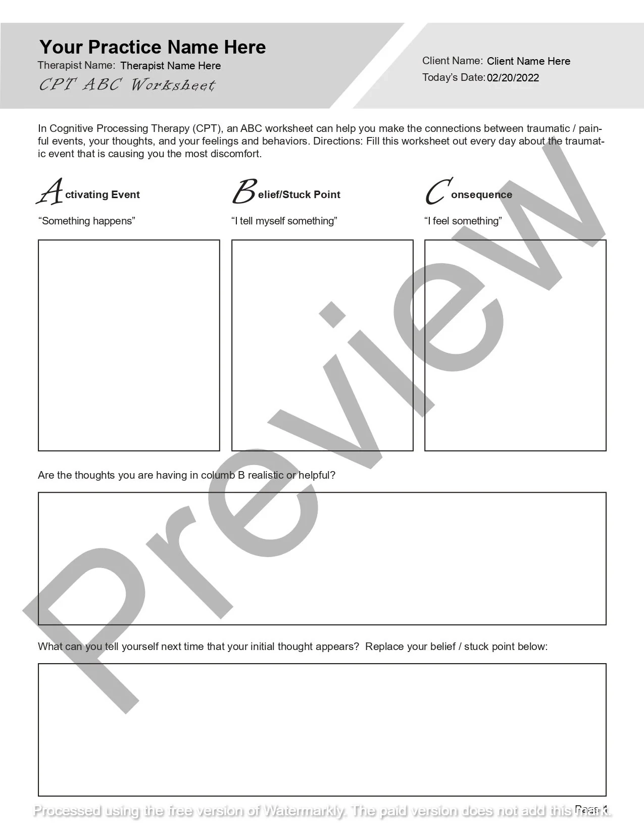 Abc Worksheets Printable Cpt