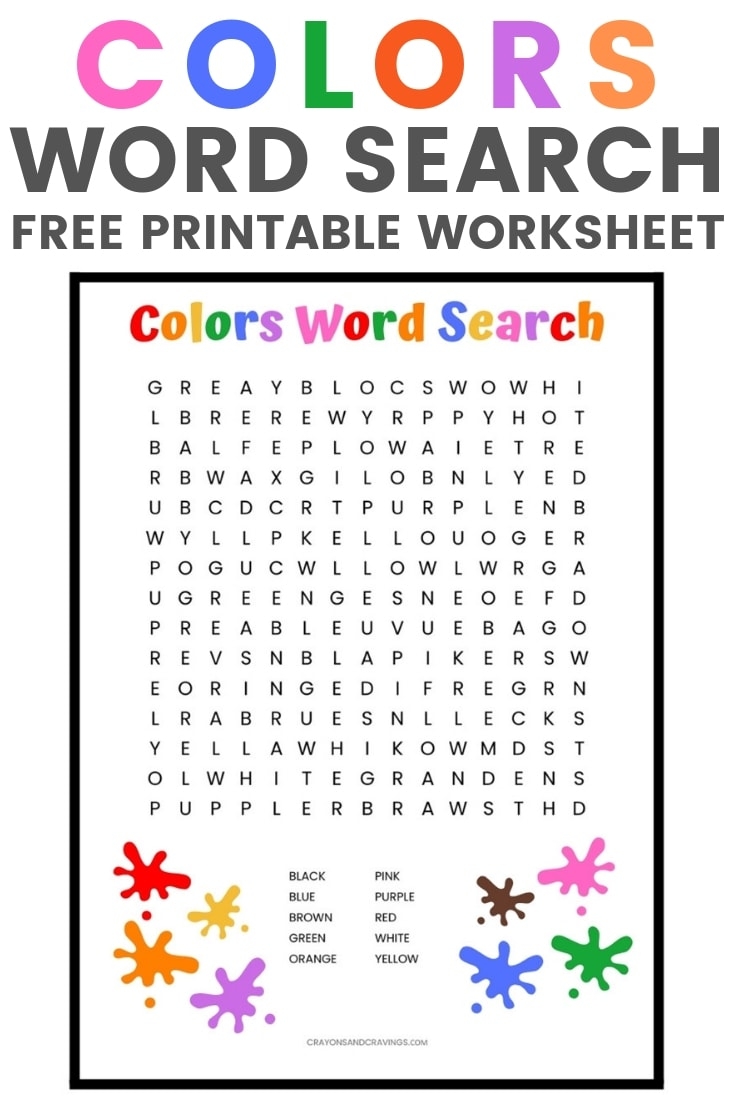 Free Printable Color Words Worksheets