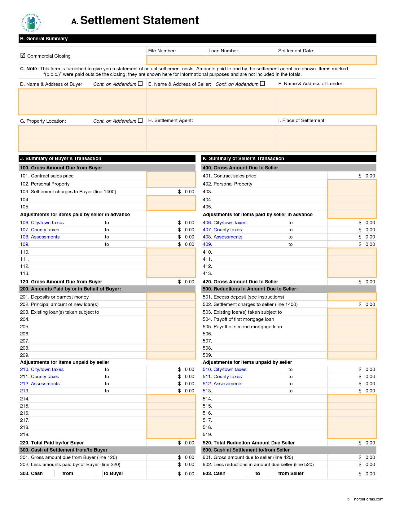 Hud 1 Form Free Printable