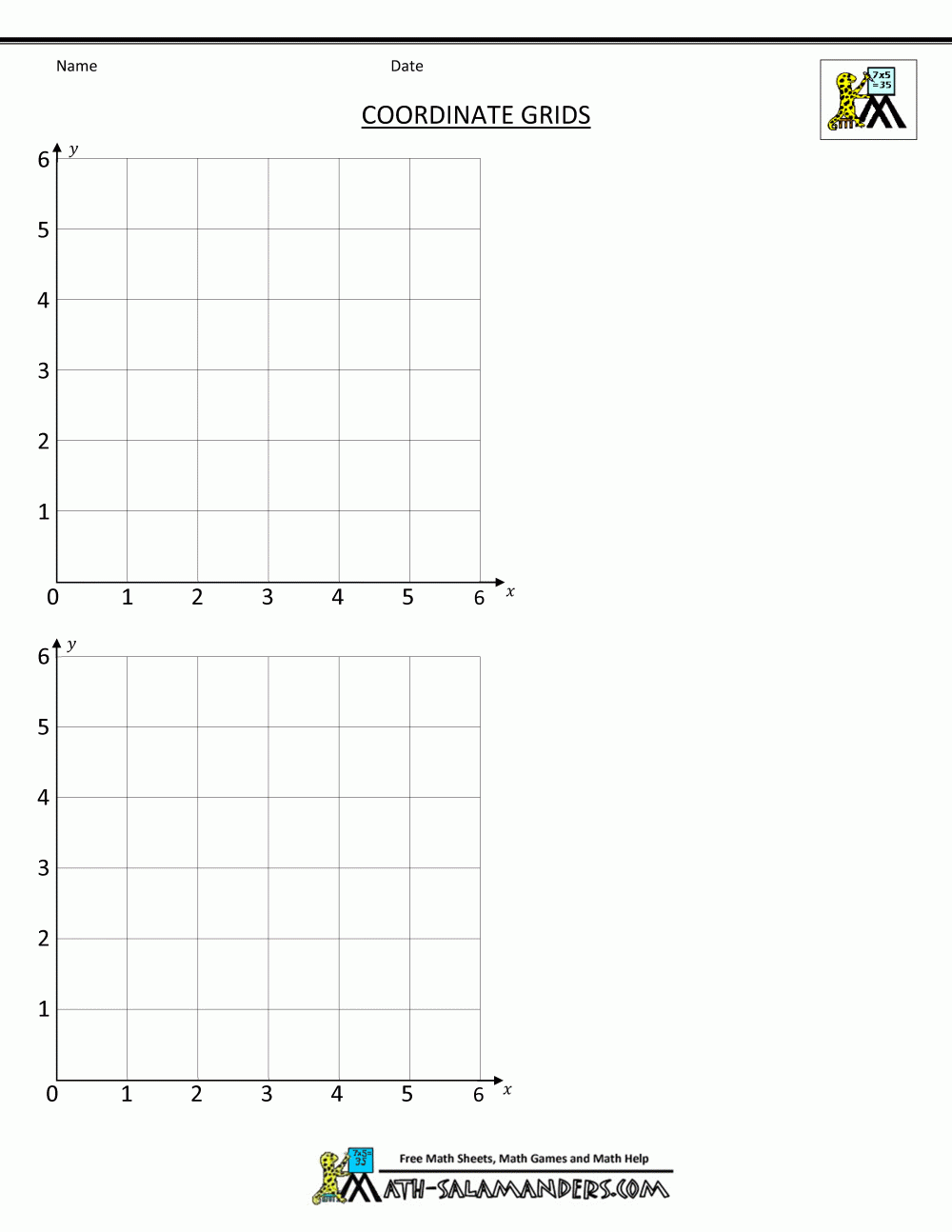 Coordinate Plane Graph Printable