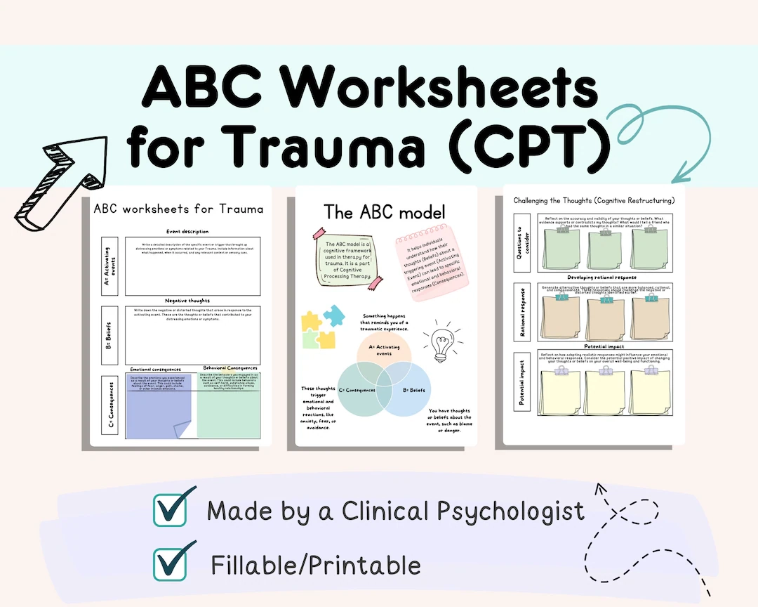 CPT Worksheet ABC Worksheet Trauma Cognitive Processing Therapy 
