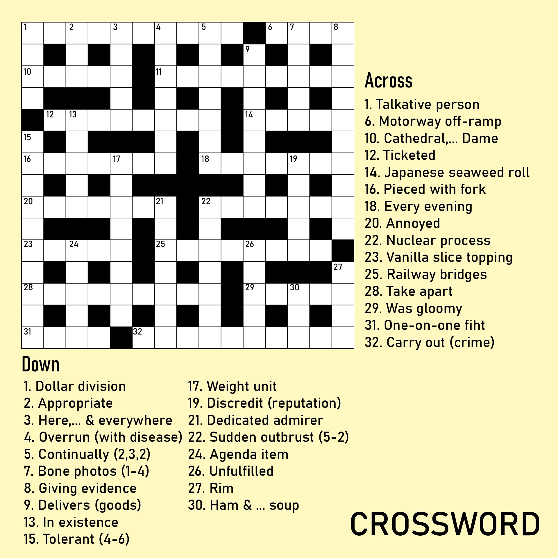 Free Printable Online Crossword Puzzles