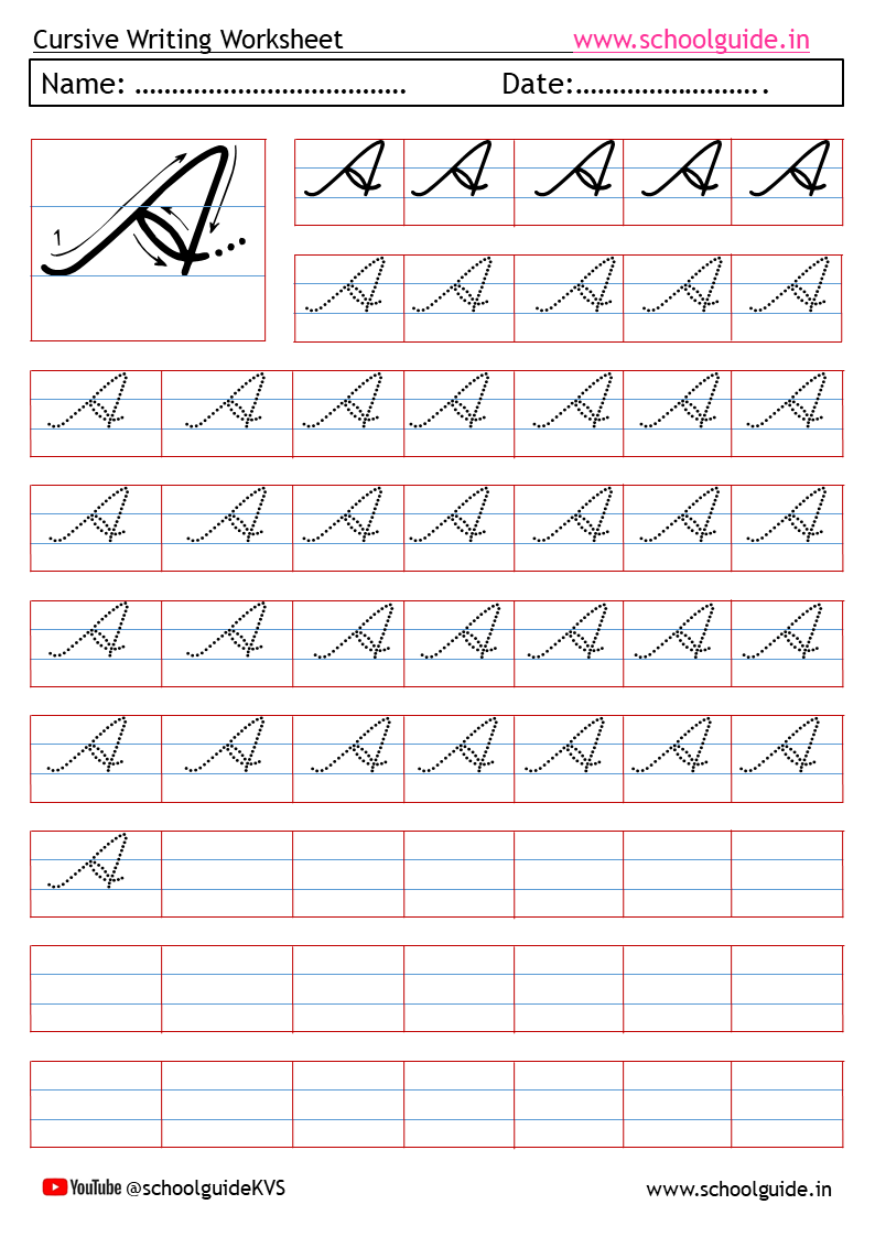 Cursive Writing Worksheets Free Printable Pdf