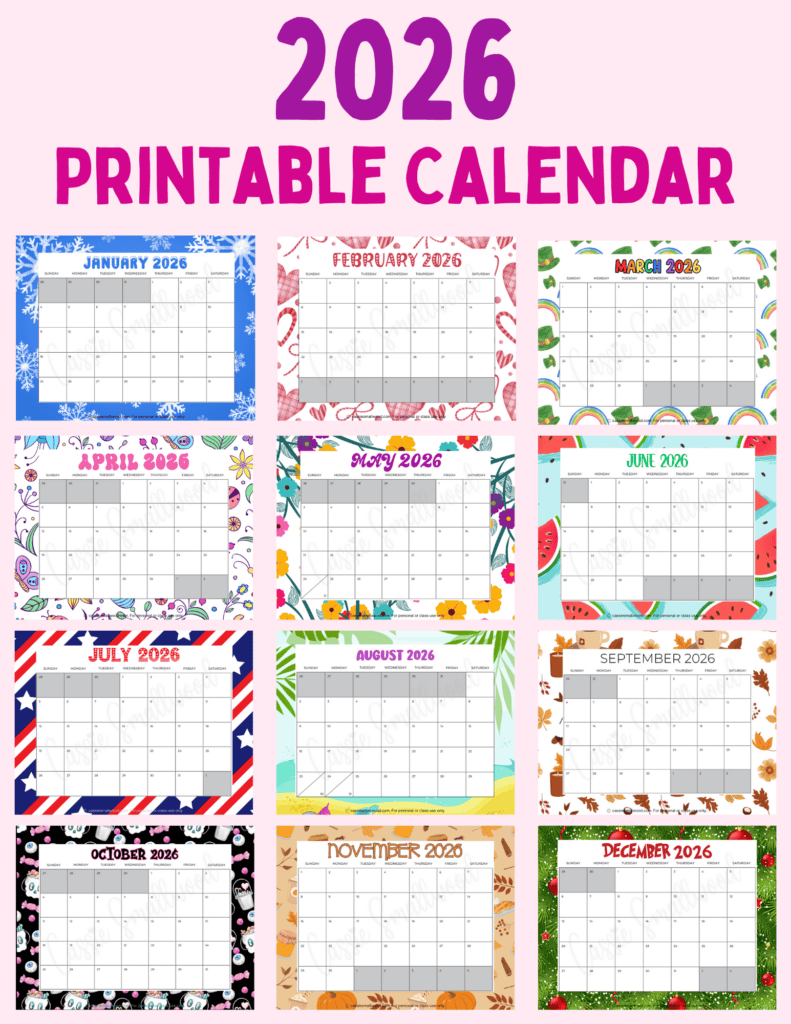 Printable Calendar 2026 Monthly Free