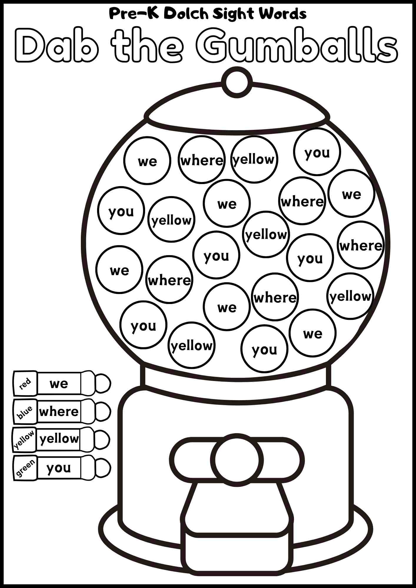 Dab The Gumballs Pre Kindergarten Ezpzphonics