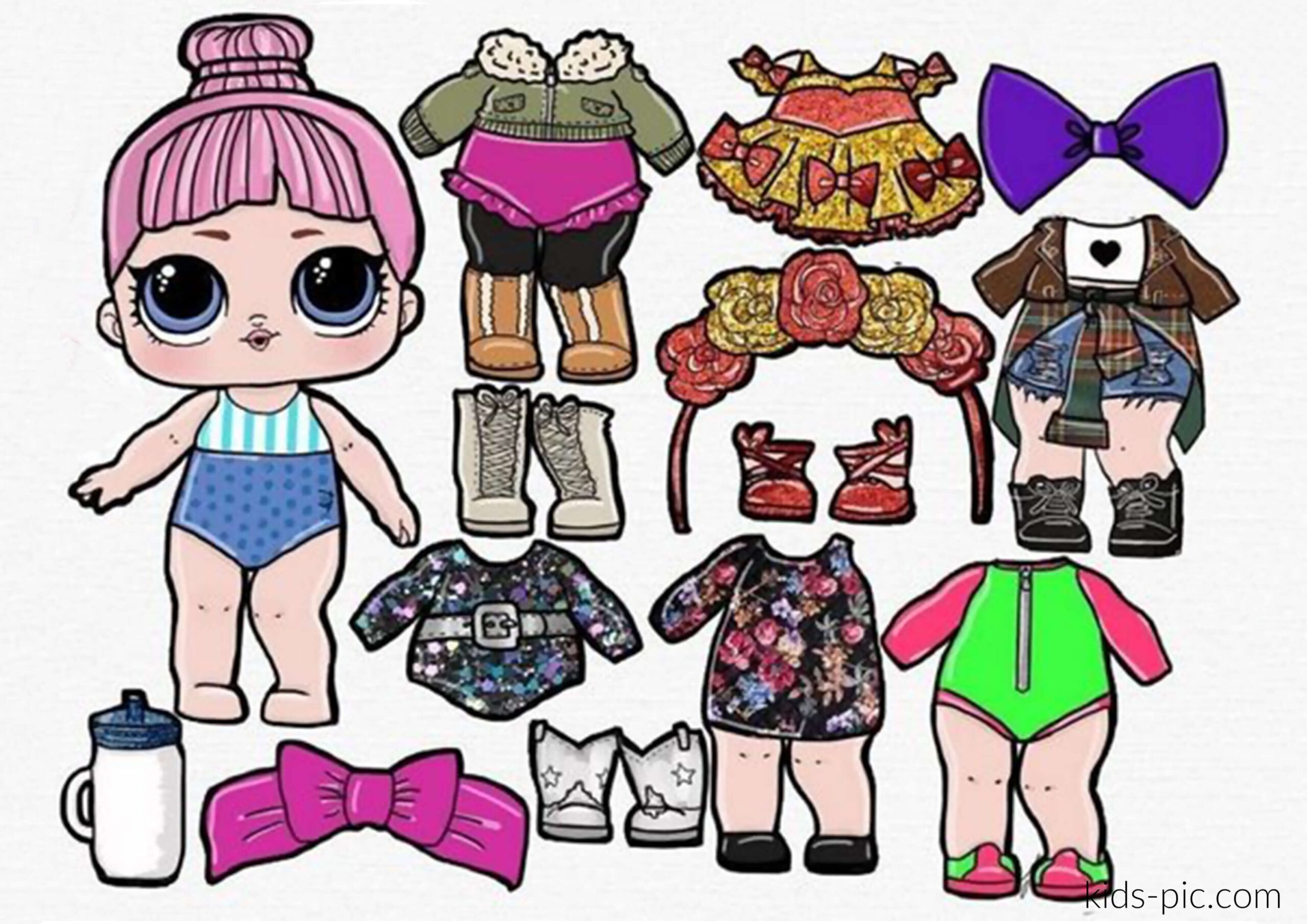 DIY Paper Doll Template Printable Kids Pic