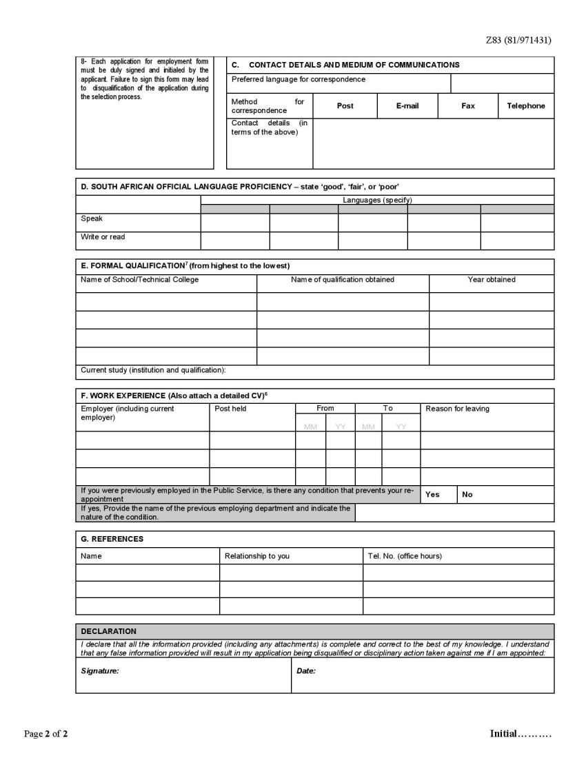 Z 83 Form 2026