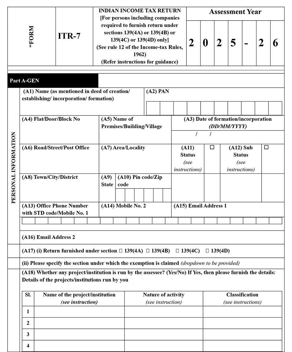 Easy Guide To File Online ITR 7 Form For A Y 2025 26