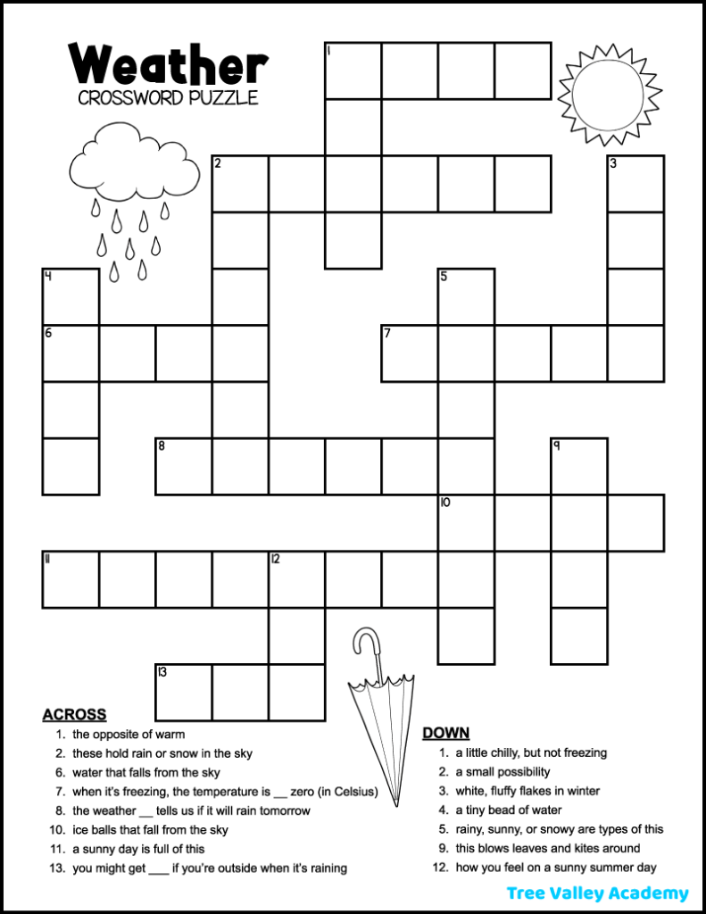 Free Easy Crossword Puzzles Printable