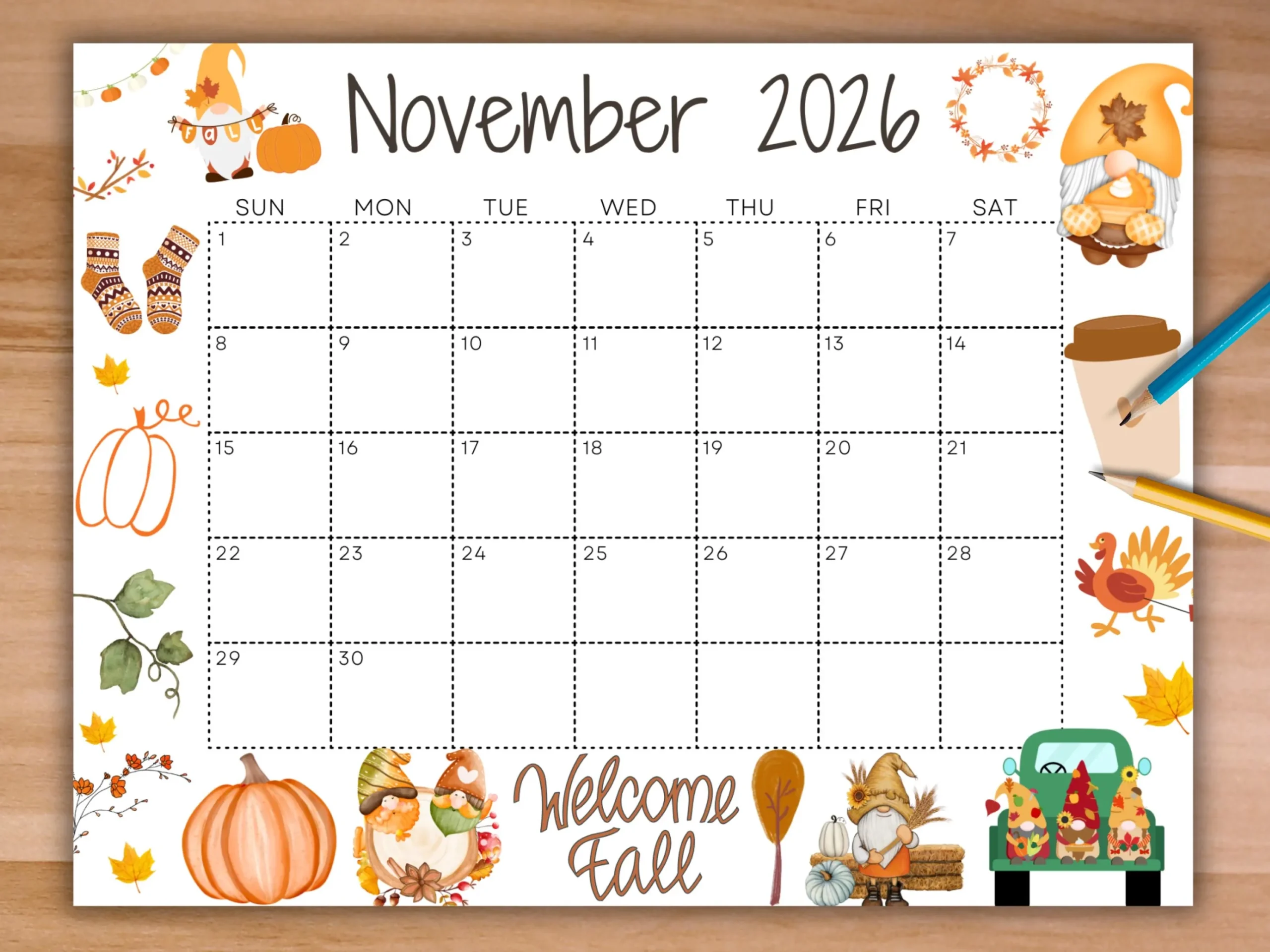 Printable Calendar November 2026 Australia