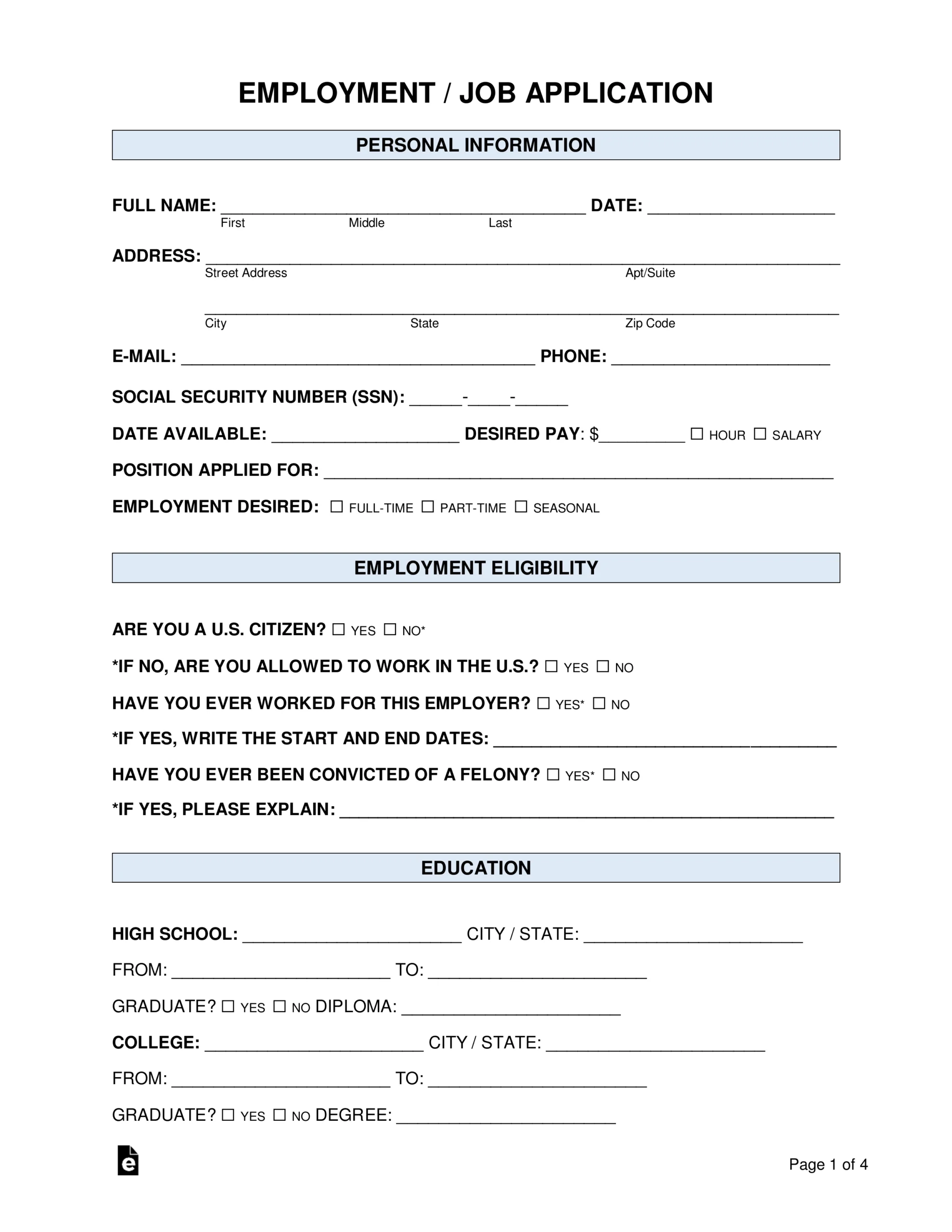 Employee Forms 14 EForms