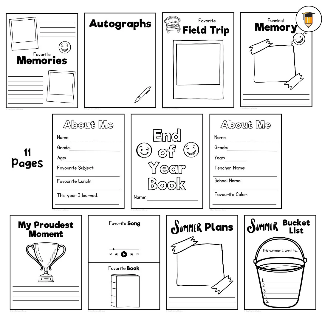 End Of Year Activities Printable