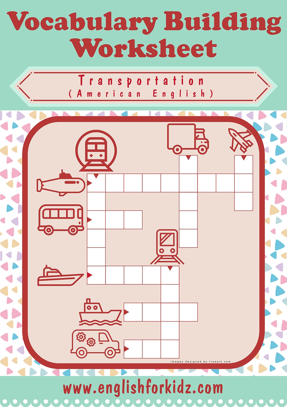 English For Kids Step By Step Transportation Worksheets 