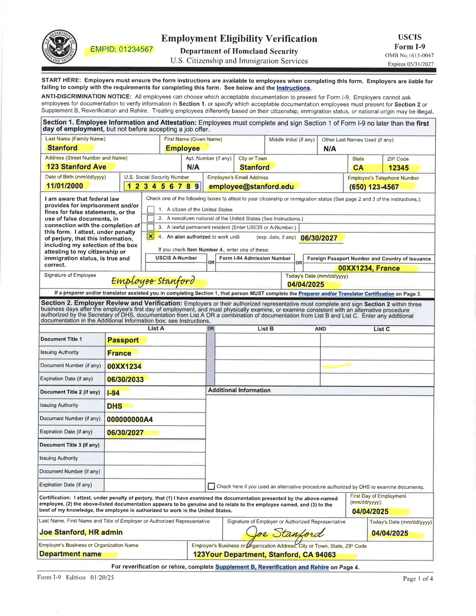 I 9 Forms Acceptable Documents