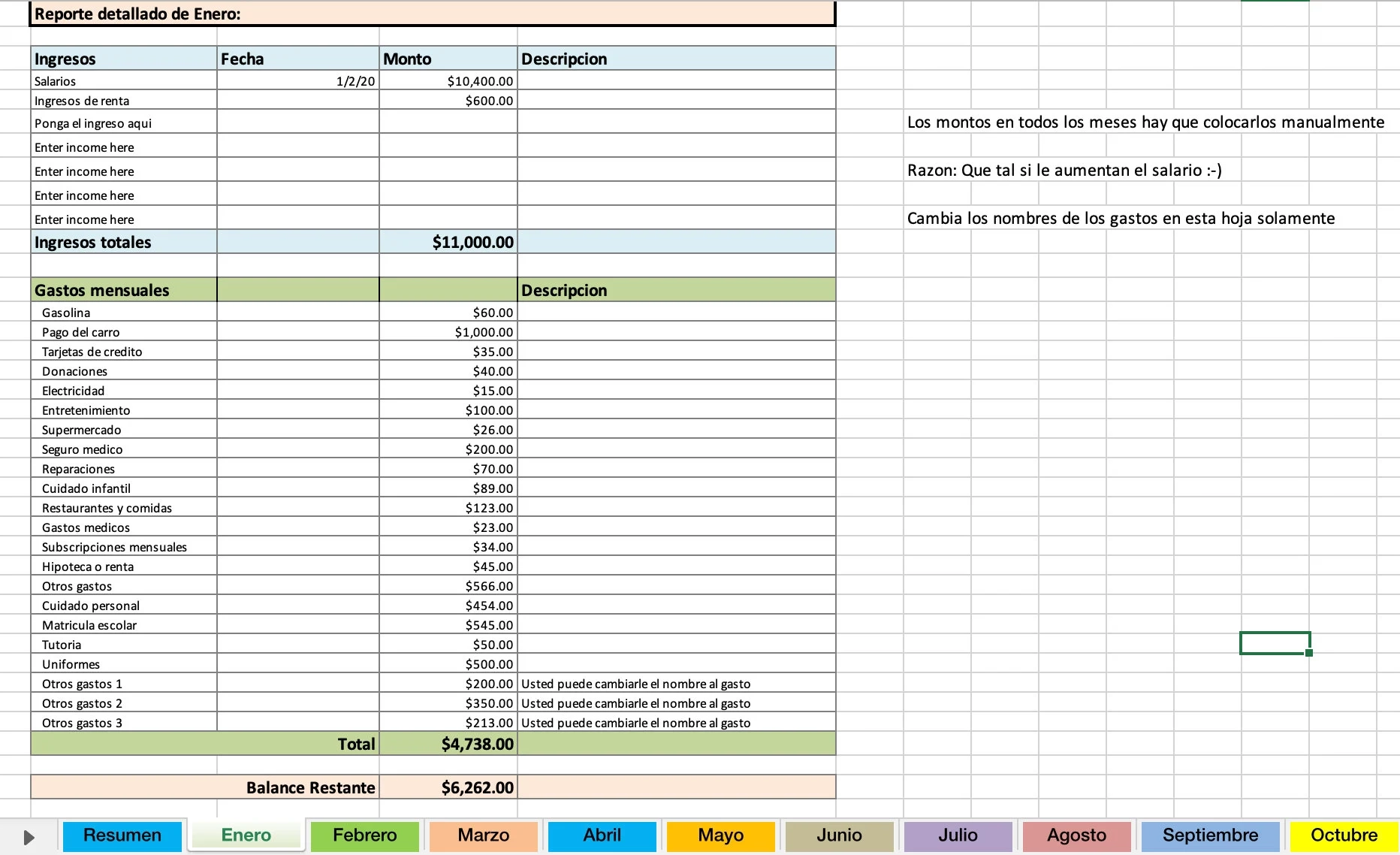 Excel Budget Template Spanish Dave Ramsey Inspired digital 