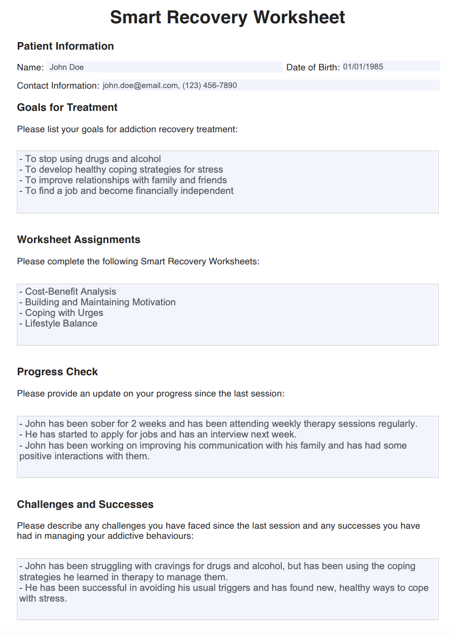 Facilitator Resources SMART Recovery Los Angeles Worksheets 