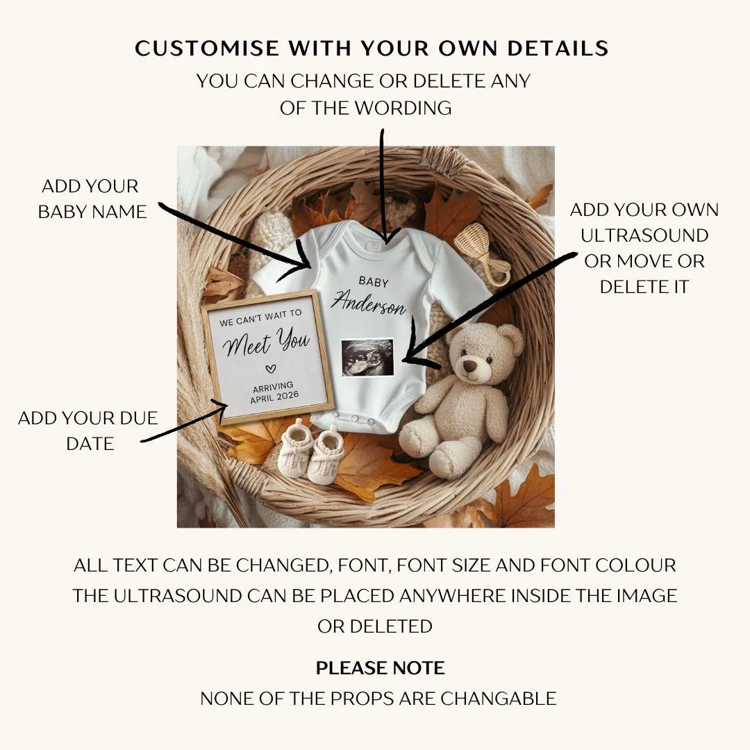Fall Pregnancy Announcement Editable Thanksgiving Baby Reveal 
