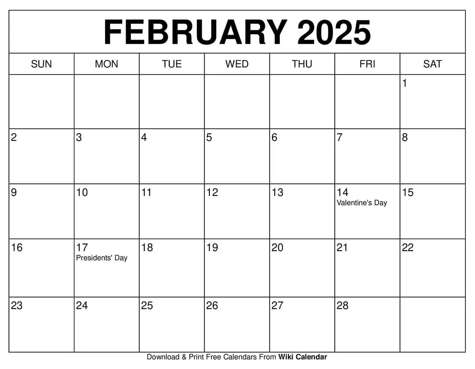 February 2025 Calendar Printable Templates amp More