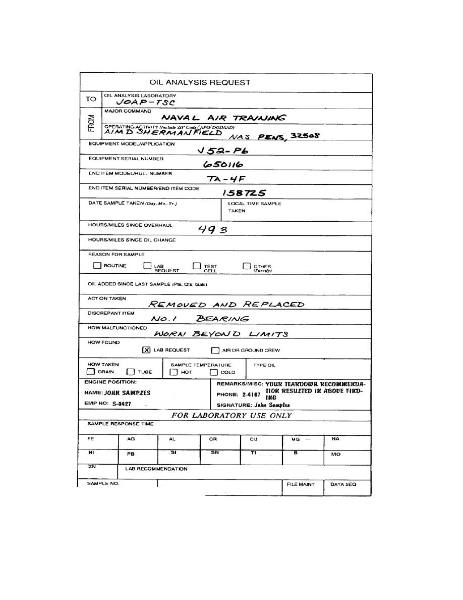 Figure 3 10 Oil Analysis Request DD Form 2026 Customer 