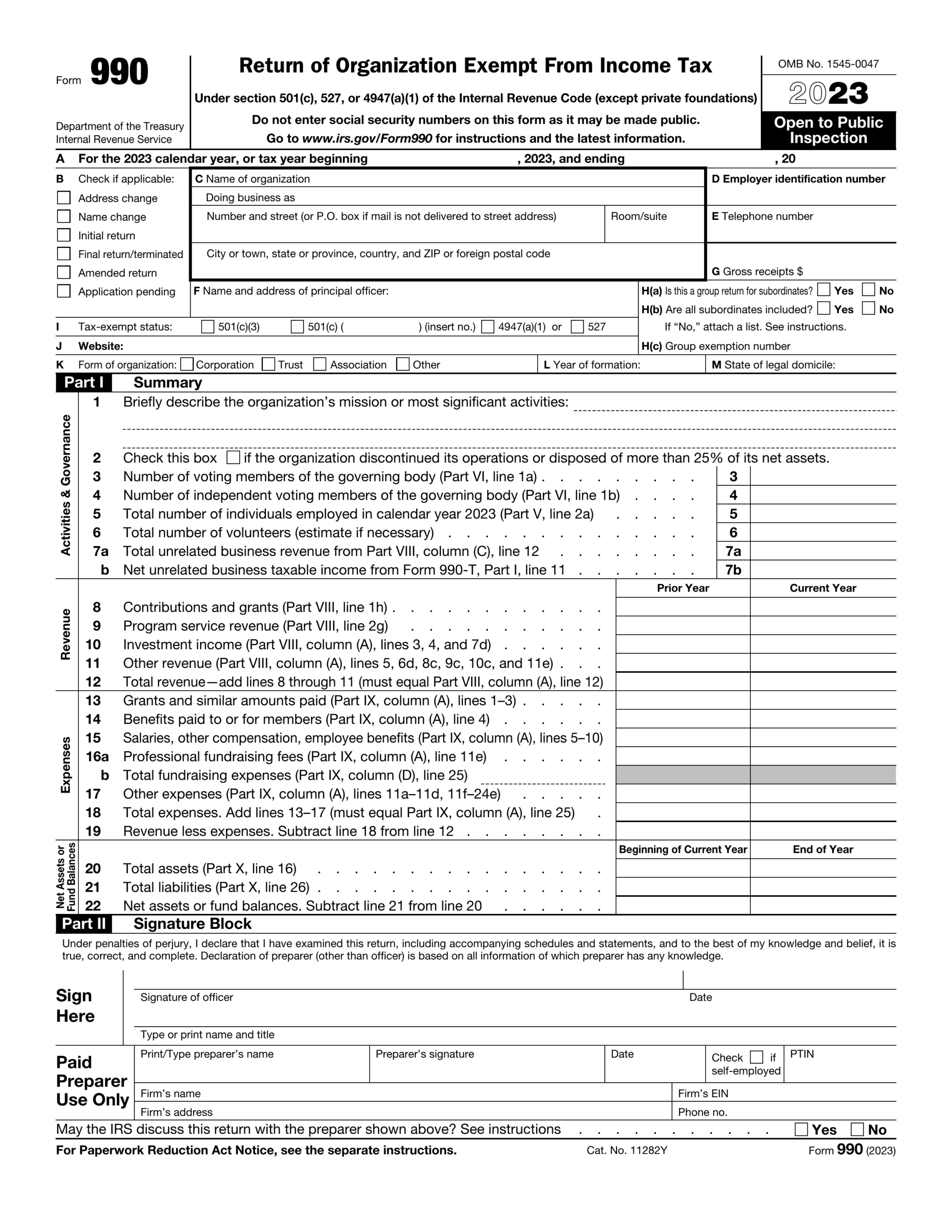 Fill Form 990 2024 2025 Create Edit Forms Online