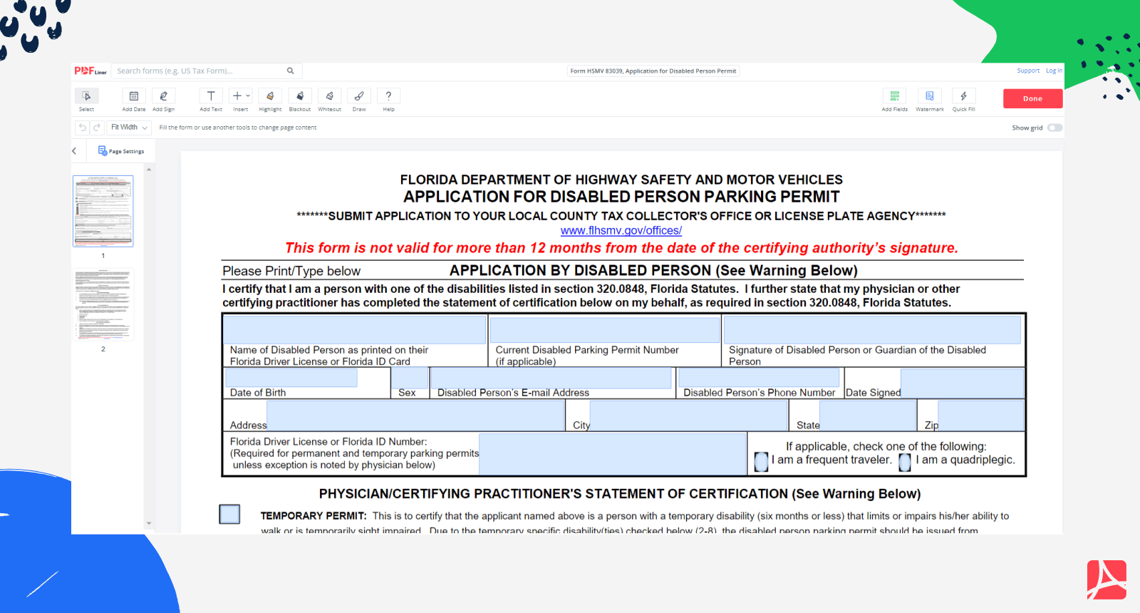 Florida Dmv Form Hsmv 83039