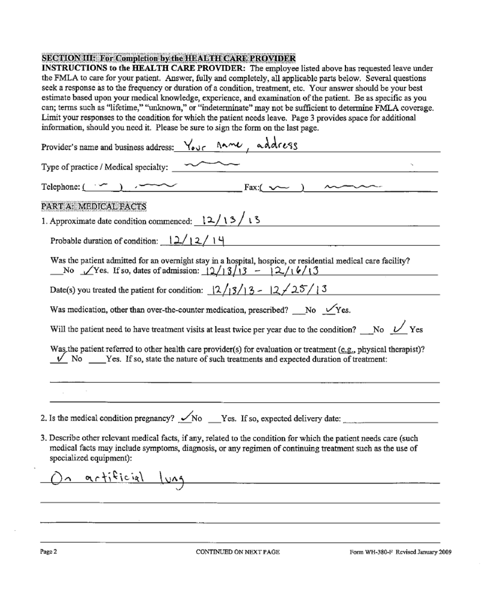 FMLA For Doctors And Health Professionals Medical Certifications 