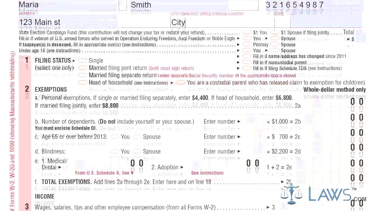 Massachusetts M-4 Form Instructions