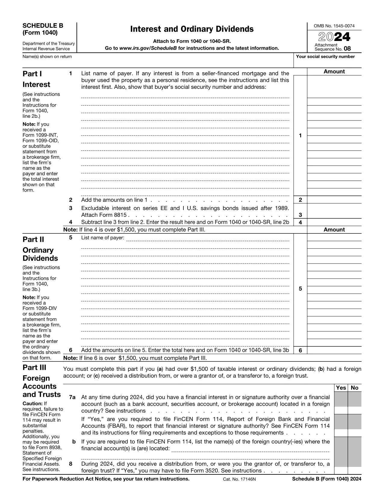 Form 1040 Instructions 2024
