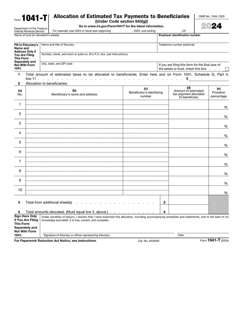 Form 1041 T 2024 Fill And Sign With Lumin