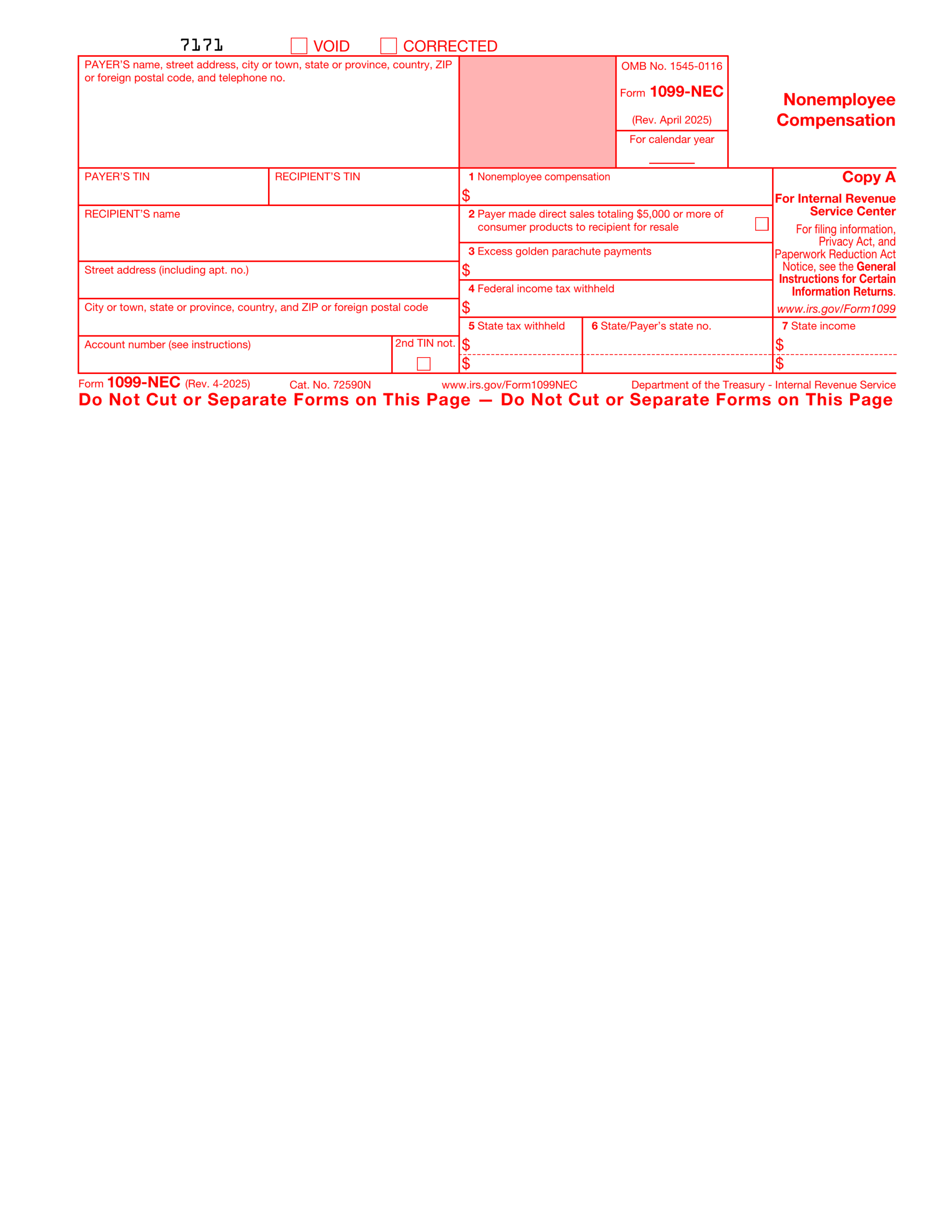 Irs 1099 Nec Form 2024