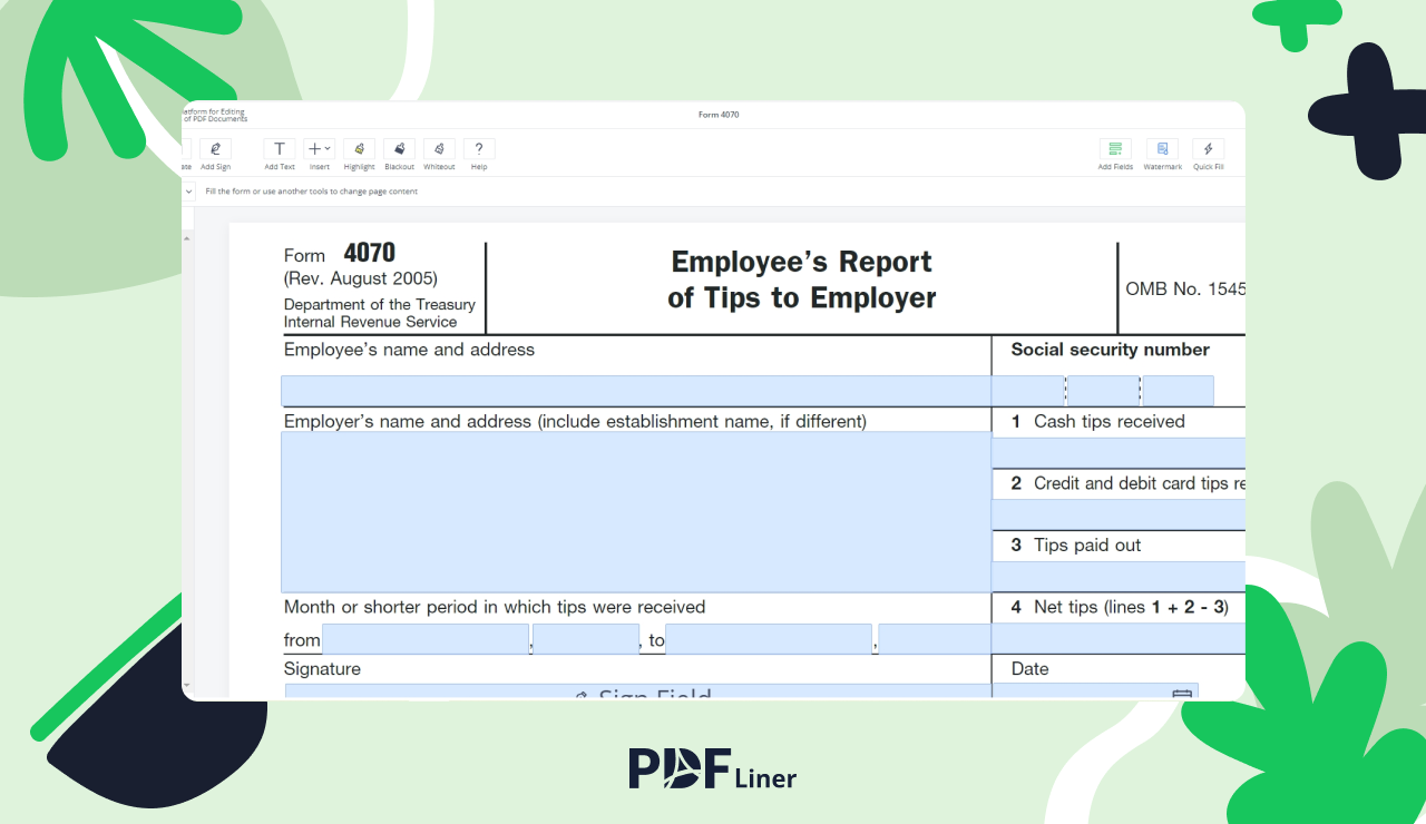 Irs Form 4070 Instructions