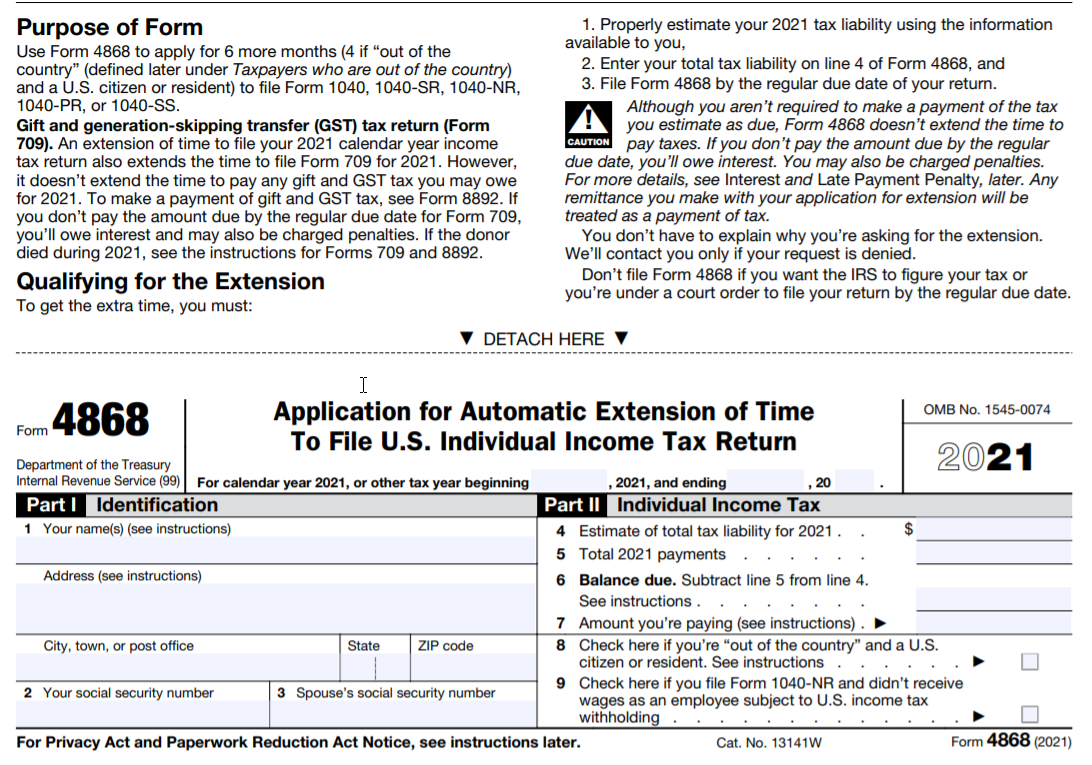 Form 4868 Instructions How To Fill Out Form 4868 